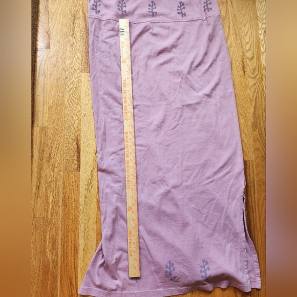 Blue Cactus Print Maxi Dress Cotton Artsy  Lilac Lagnelook Size Large Sleeveless - Picture 7 of 8